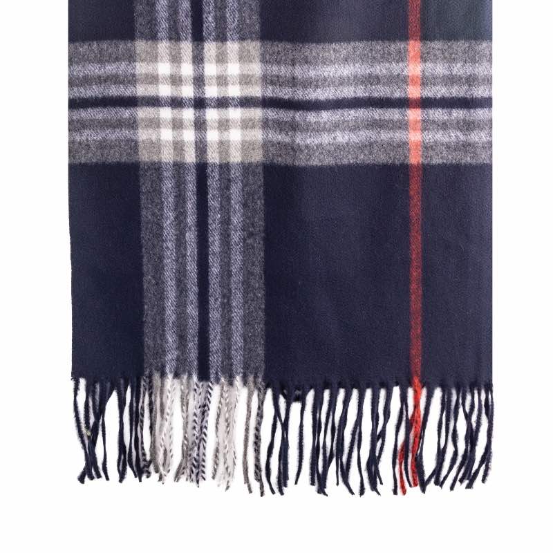 Men's Cashmere Scarf  (Blue Plaid)
